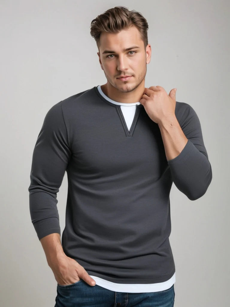 Ryan | Long-sleeved V-neck jumper, modern style