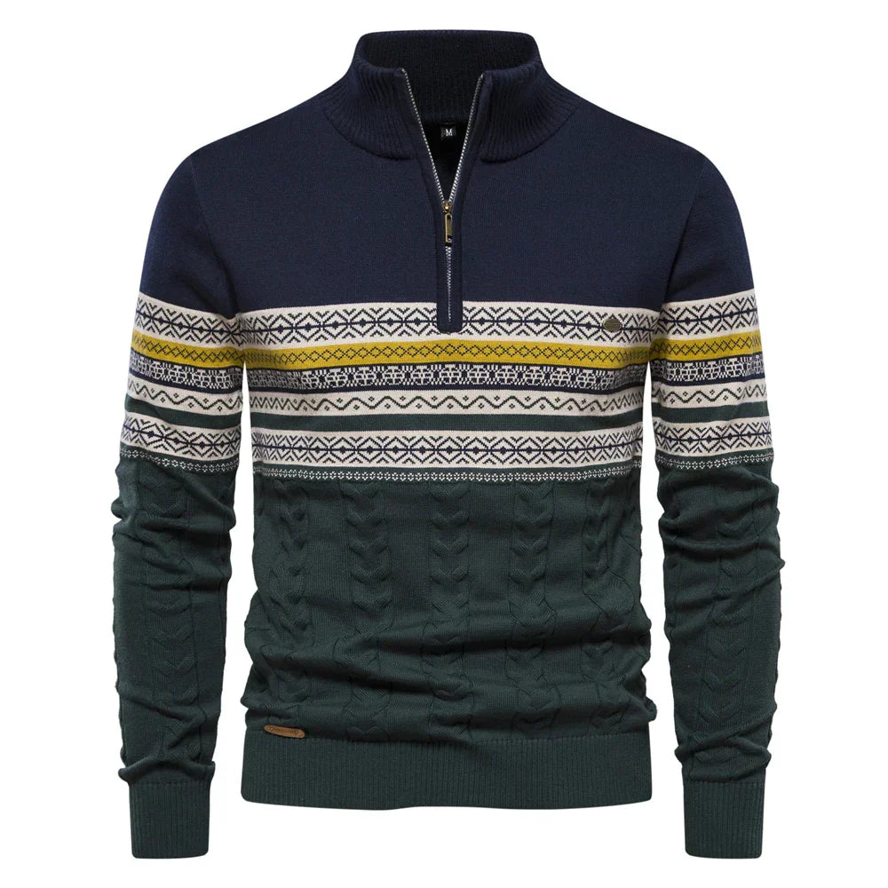 GUSTAV | | Fair Isle jumper with half zip