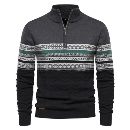 GUSTAV | | Fair Isle jumper with half zip