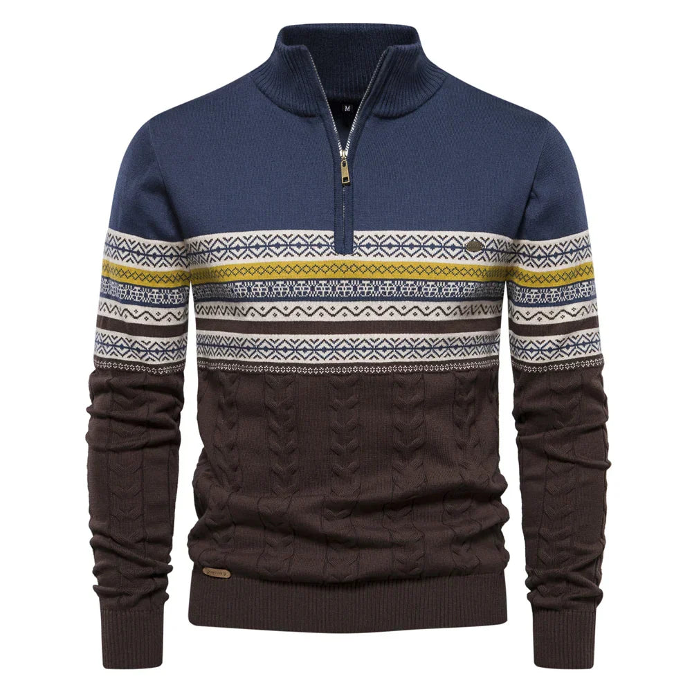 GUSTAV | | Fair Isle jumper with half zip