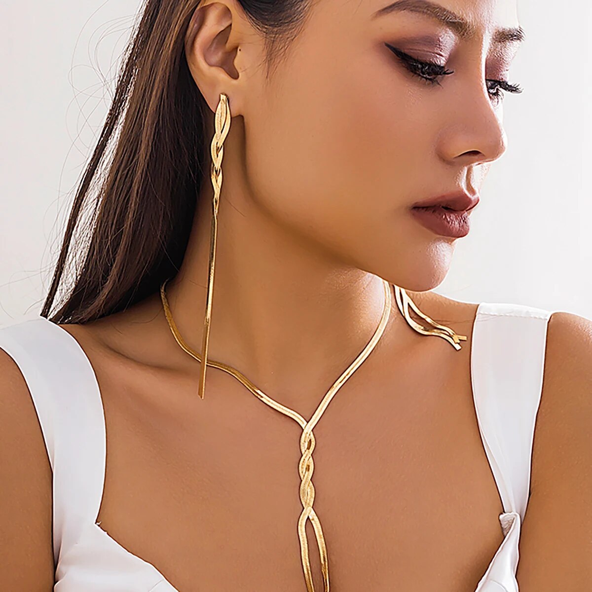 Sophie | 3-Piece V-Chain, Bracelet & Earrings Set