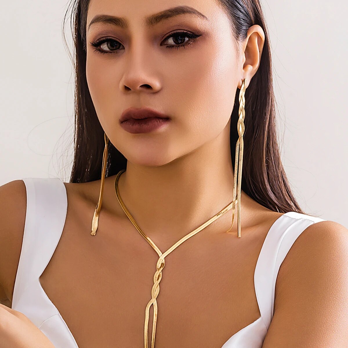 Sophie | 3-Piece V-Chain, Bracelet & Earrings Set