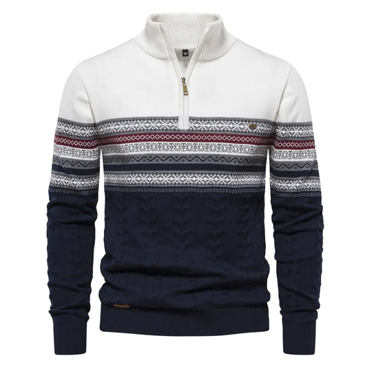 GUSTAV | | Fair Isle jumper with half zip