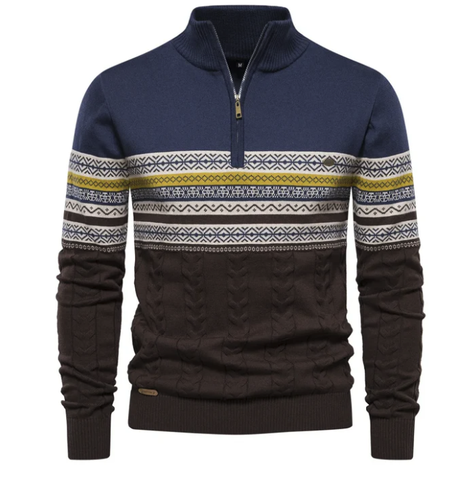 GUSTAV | | Fair Isle jumper with half zip