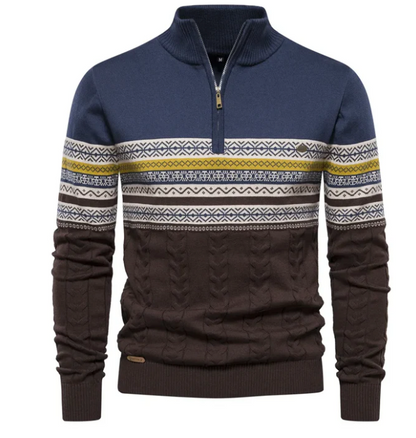 GUSTAV | | Fair Isle jumper with half zip