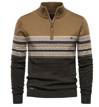 GUSTAV | | Fair Isle jumper with half zip