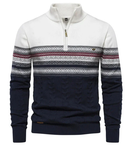 GUSTAV | | Fair Isle jumper with half zip