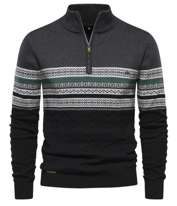 GUSTAV | | Fair Isle jumper with half zip