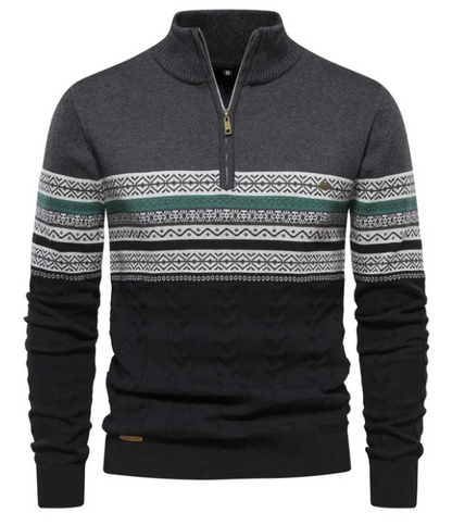 GUSTAV | | Fair Isle jumper with half zip