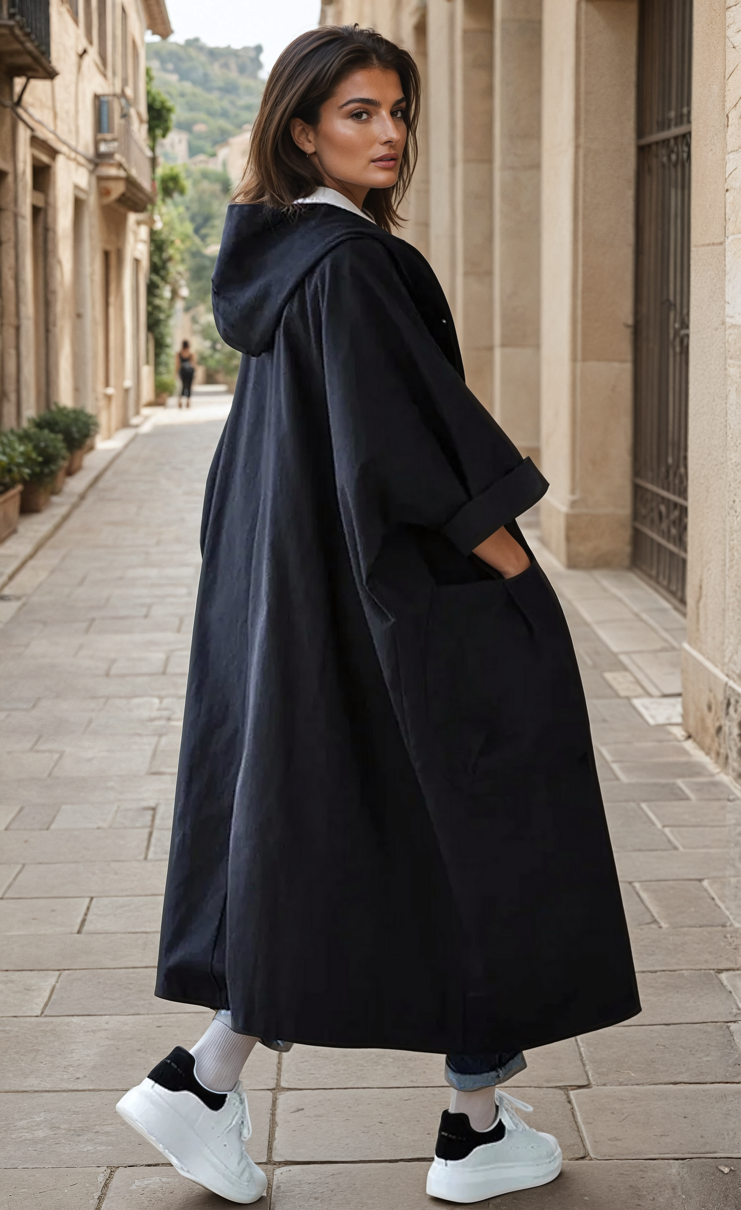 Liz™ | Oversized Hooded Trench Coat