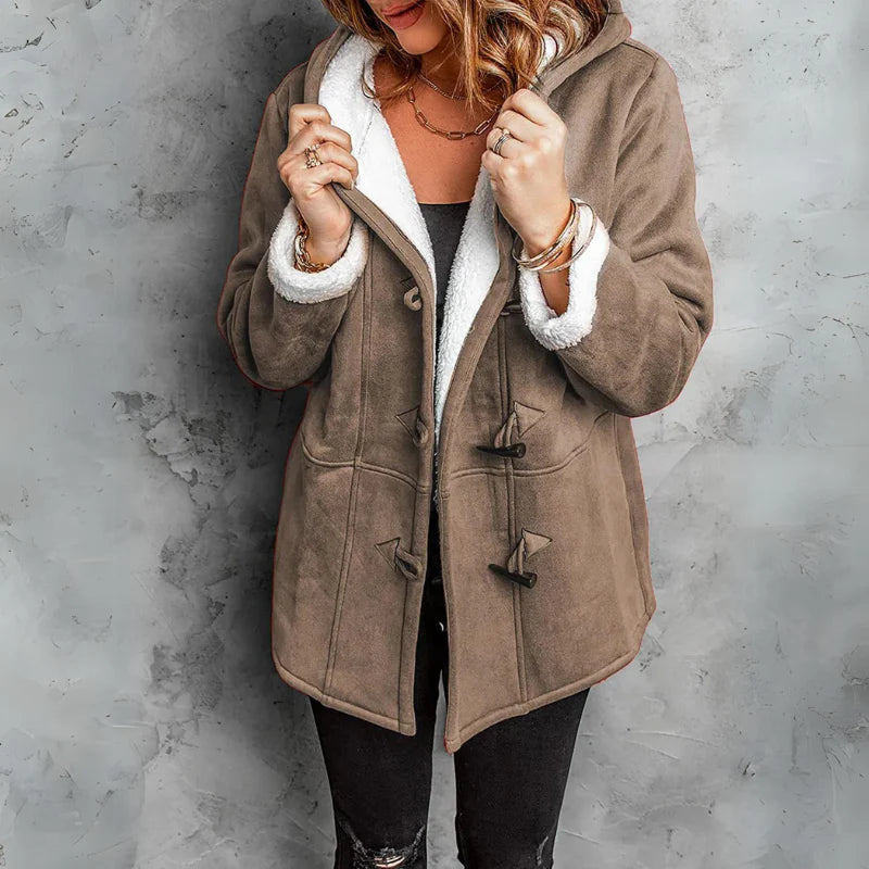 Chloe™ - Plush Hooded Toggle Coat