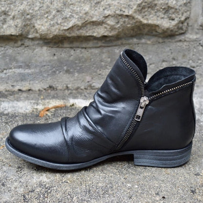 Vianne™ | Leather boots with zip fastener