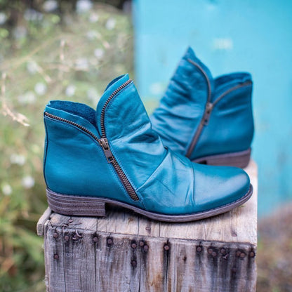 Vianne™ | Leather boots with zip fastener